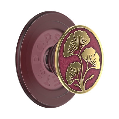 Enamel Ginkgo Oxblood &mdash; PopGrip for MagSafe