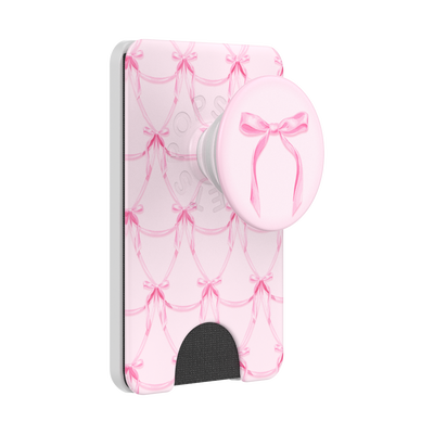 Satin Bow Blush &mdash; PopWallet+ for MagSafe